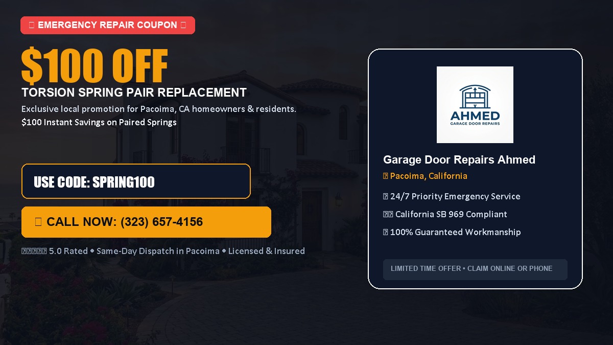 $100 OFF Heavy-Duty Torsion Spring Pair Replacement in Pacoima, CA