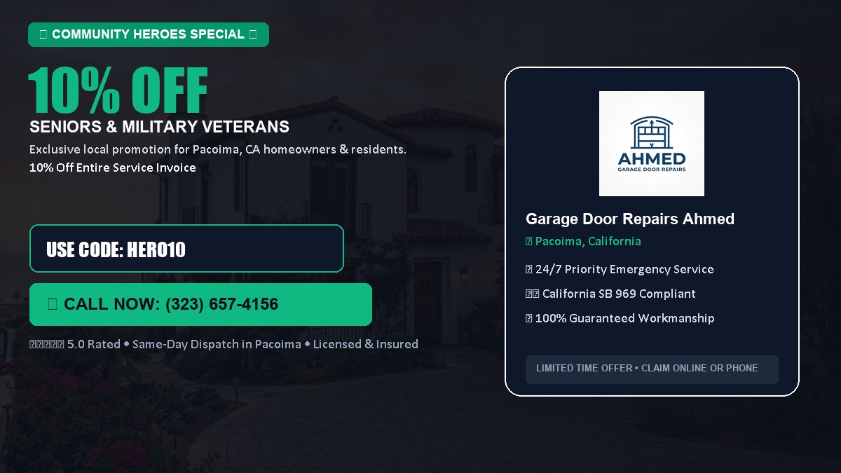 10% OFF Senior Citizens (65+) & Military / Veteran Community Discount in Pacoima, CA